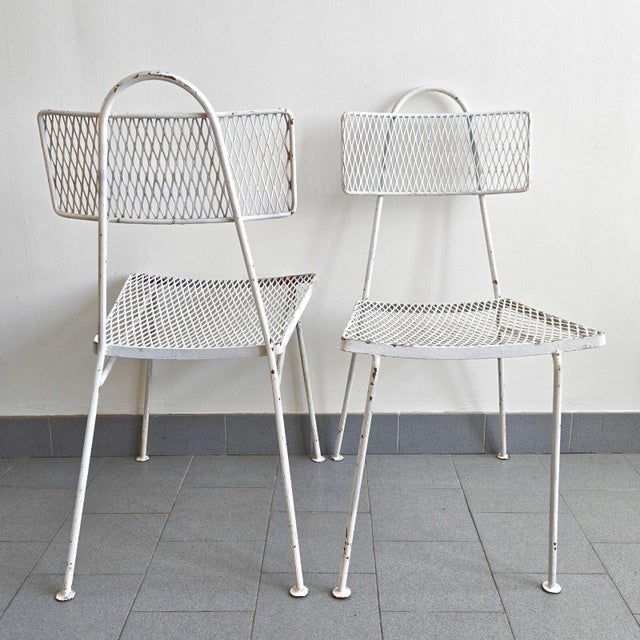 Vintage White Lacquered Metal Chairs by Mathieu Mategot, 1950s, Set of 2 For Sale - Image 15 of 16