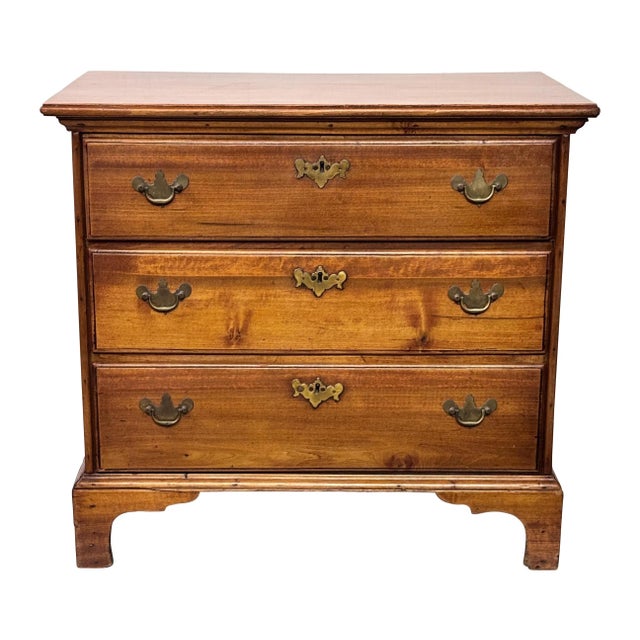 Brown Small 18th Century American Cherry Wood Chest of Drawers For Sale - Image 8 of 9