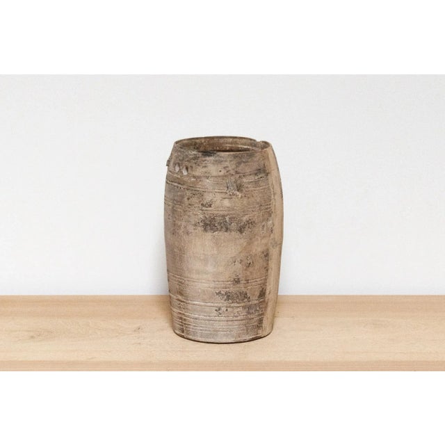 Tan Tribal Wooden Pot-Mokla For Sale - Image 8 of 8