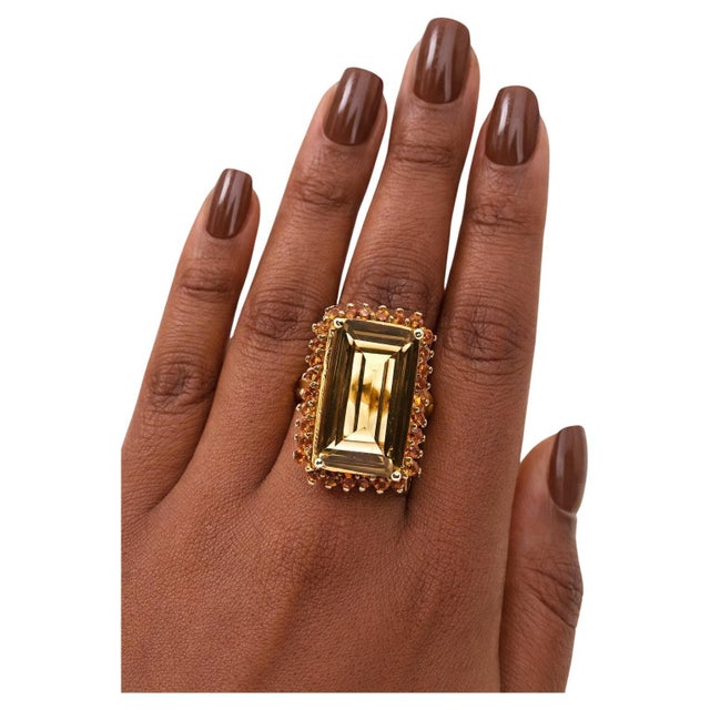 Bochic “Capri” Vintage Citrine & Lemon Quartz — 18K Gold & Silver, Circa 1990 For Sale - Image 4 of 12
