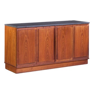 Jack Cartwright for Founders Mid Century Walnut and Slate Top Credenza For Sale