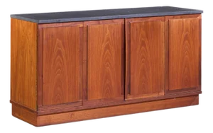 Jack Cartwright for Founders Mid Century Walnut and Slate Top Credenza