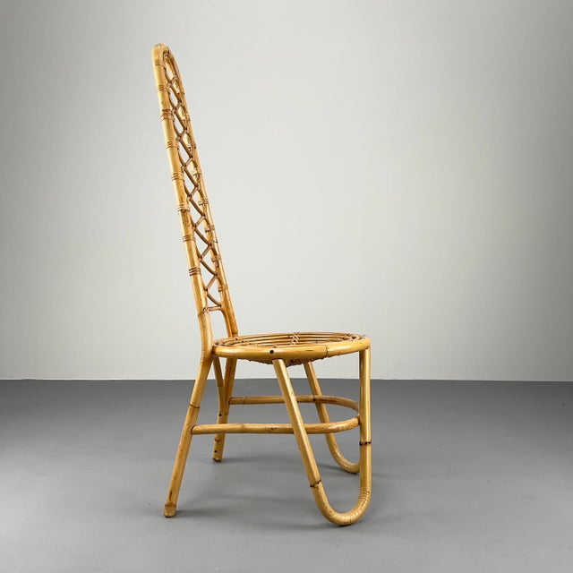 Vitnage High Back Bamboo Char, 1970s, in Flawless conditions. Designed 1950 to 1959
