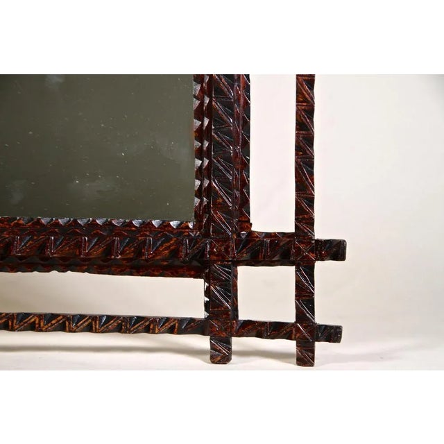 Tramp Art Wall Mirror, Austria, 1880s For Sale - Image 6 of 17
