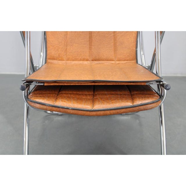Vintage Italian Folding Lounge Chair in Leatherette, 1970s For Sale - Image 11 of 18