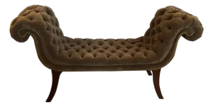 19th Century English Regency Velvet Tufted Bench