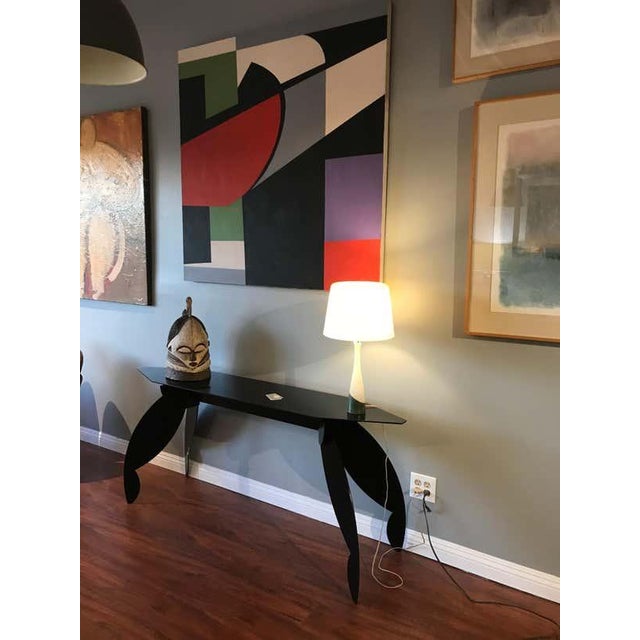 Black Hard Edge Painting Signed F. Hartman For Sale - Image 8 of 8