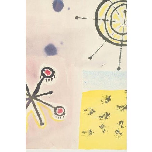 Modern J. Sáez, Poetic Abstract Composition, 1971, Watercolor on Paper, Framed For Sale - Image 3 of 7