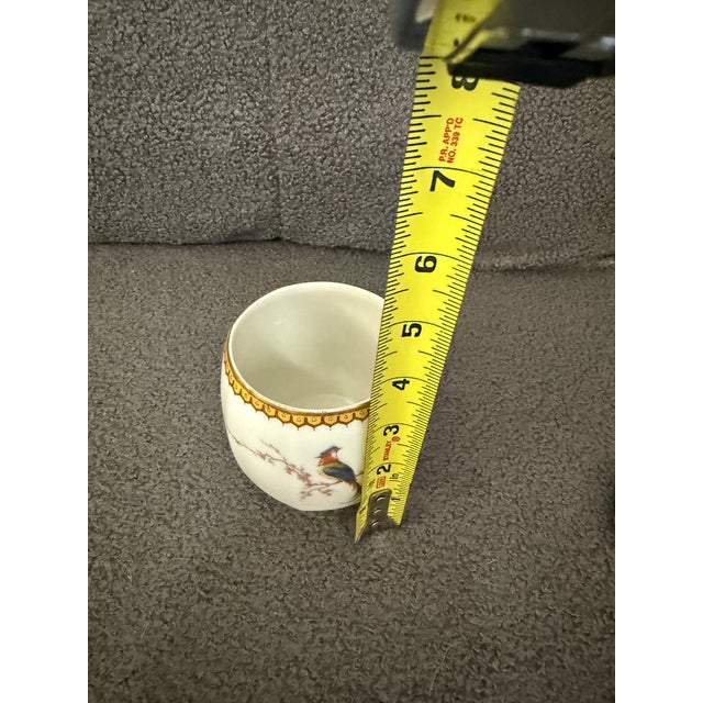 Ceramic Antique Theodore Haviland Limoges "Birds of Paradise" Honey/Jam Pot For Sale - Image 7 of 10