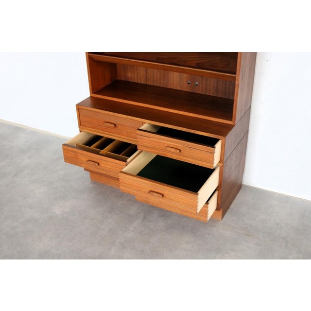 Vintage Modular Wall Cabinet in Glass and Teak, 1960s For Sale - Image 11 of 18