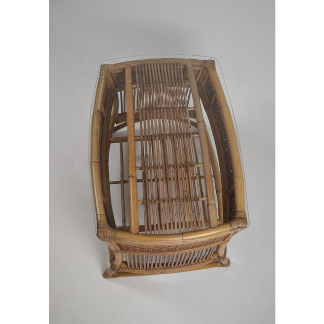 Vintage Rattan and Wicker Coffee Table with Glass Top, 1960s For Sale - Image 17 of 18