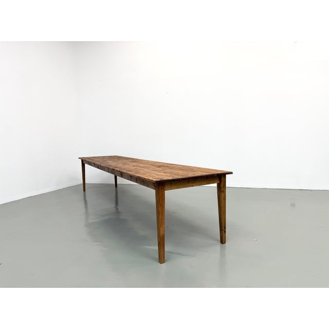 Large Farmhouse Table in Pine with Spindle Legs, 1950s For Sale - Image 16 of 18