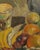 Early 20th Century Oil on Panel Still Life With Fruit and Vessels by L. R. In Wooden Frame For Sale - Image 5 of 10