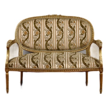 Napoleon III Style Golden 2-Seater Sofa For Sale