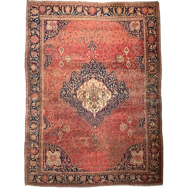 1900's Antique Rug with Dainty Flora & Suspended Vines Design 10.5 x 13.3 For Sale - Image 13 of 13