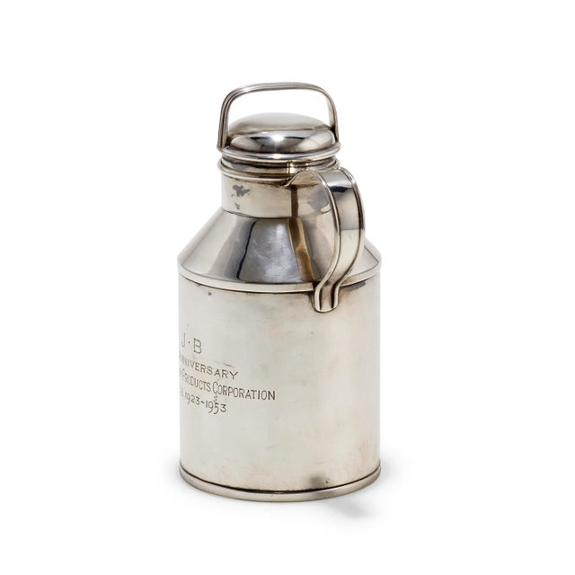Black, Starr & Gorham sterling silver cocktail shaker, in Mid-Century Modern style in beautiful geometric design. It...