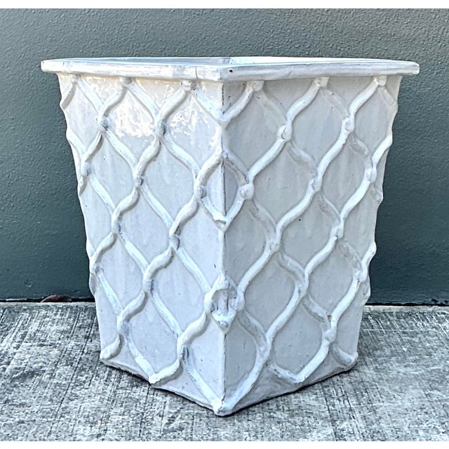 Vintage Glazed Terracotta Planter For Sale In West Palm - Image 6 of 12