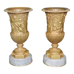 Pair of French Gilt Bronze Vases