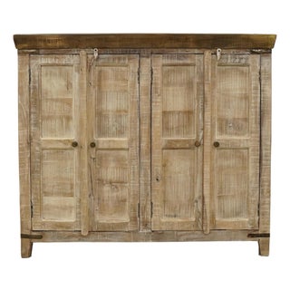 Reclaimed Wood Metal-Clad Top Sideboard For Sale