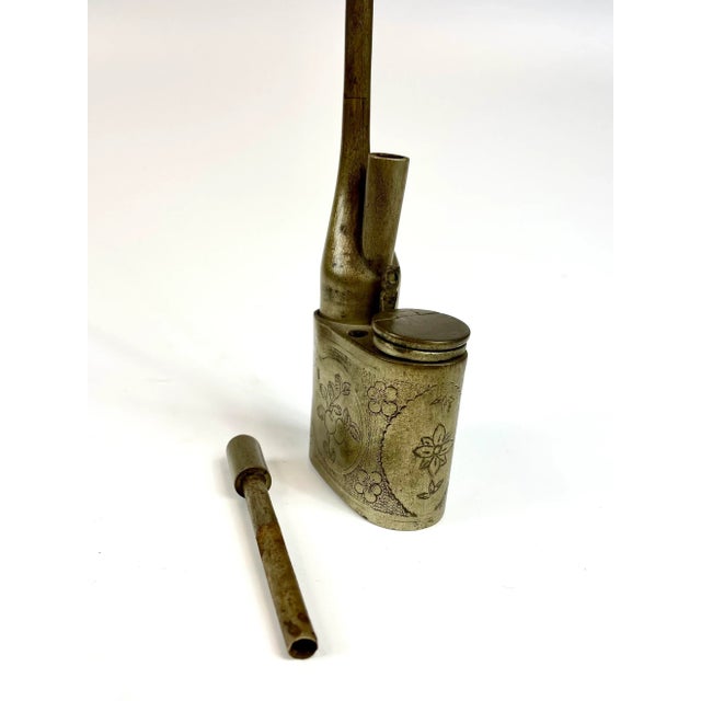 Early 19th Century Chinese Nickel Water Pipe for Smoking For Sale - Image 4 of 10