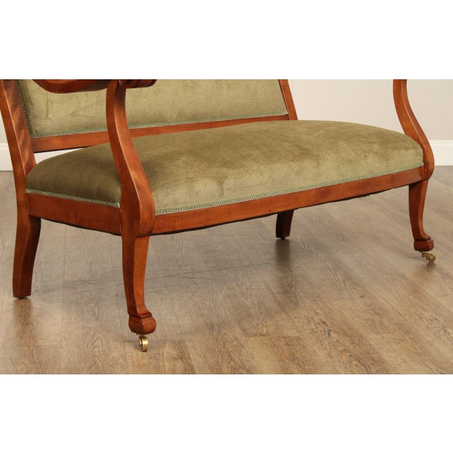 Late 19th Century Antique Victorian Lion Head Carved Settee For Sale - Image 5 of 12