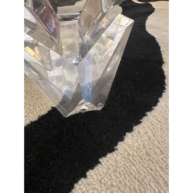 Signed Mikhail Loznikov Lucite & Glass Coffee Table For Sale - Image 11 of 12