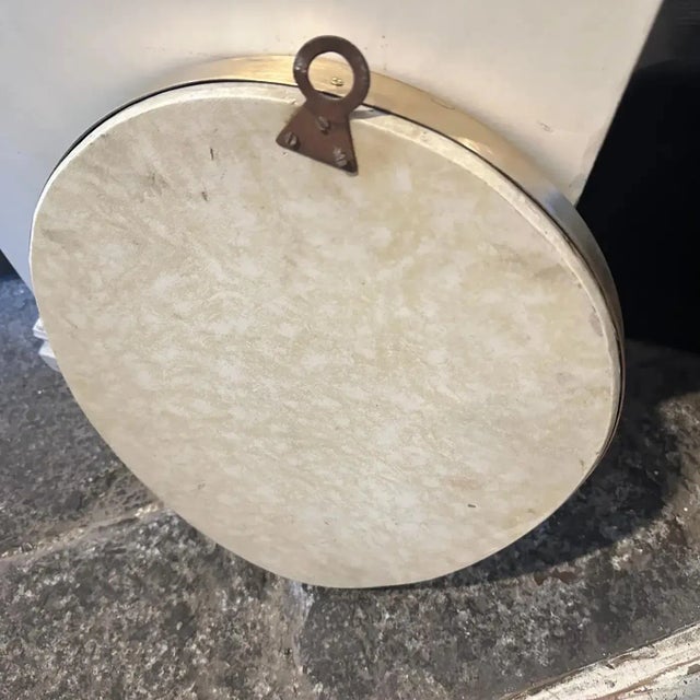 1950s 1950s Giò Ponti Style Mid-Century Modern Brass Italian Oval Wall Mirror For Sale - Image 5 of 9