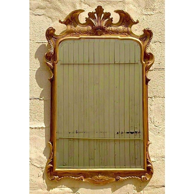 Glass Vintage Regency Carved Gilt Mirror For Sale - Image 7 of 12