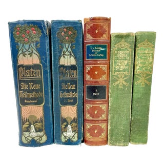 Antique German Decorative Books- a Set of 5 For Sale