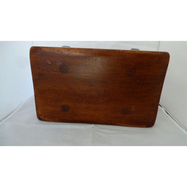 Farmhouse Vintage Cushman Wood Stool #9038 For Sale - Image 3 of 5