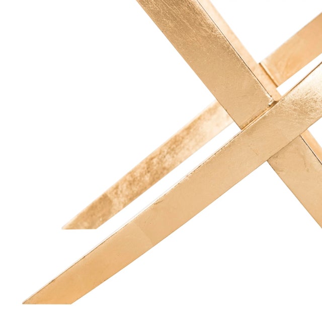 Metal Glass Top Side Table in Black & Gold For Sale - Image 7 of 9