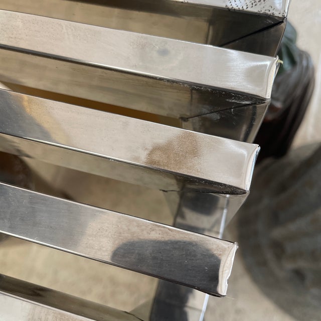 Modern Chrome Metal Console Table For Sale In Miami - Image 6 of 9