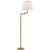 Olivier Large Swing Arm Floor Lamp in Hand-Rubbed Antique Brass with Linen Shade Designer: Paloma Contreras Height: 61"...