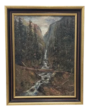 Late 19th Century "Boulder Canyon" Original Oil Painting by Learned C.1887