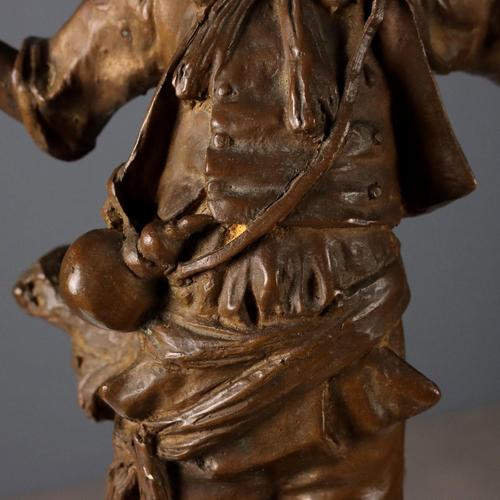 Shepherd with Herds Bronze Sculpture by G. Morlaiter For Sale - Image 4 of 11