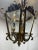 Late 19th Century Late 19th Century Beautiful Guilt Bronze Three Lamp Lantern Chandelier With Hand Cut and Etched Glass For Sale - Image 5 of 12