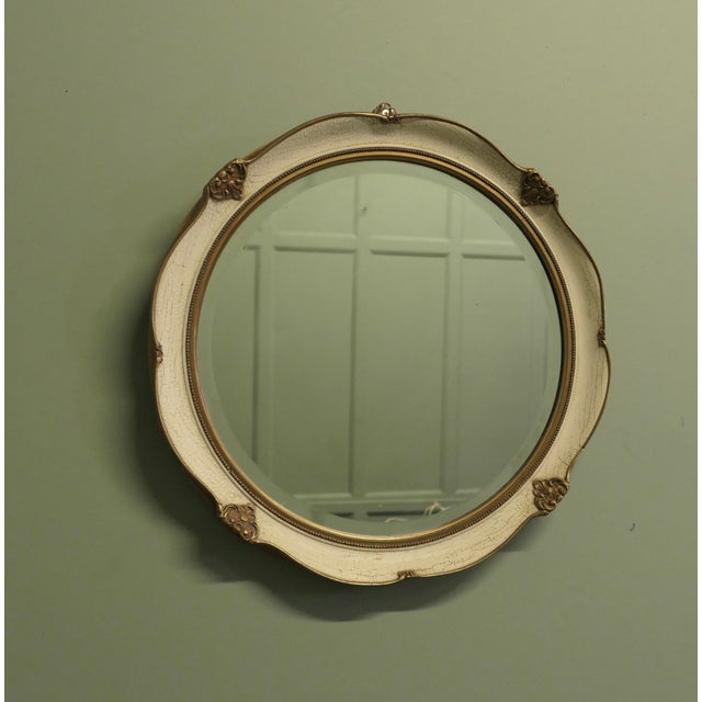 1930s French Art Deco Round Gilt and Cream Wall Mirror, 1930s For Sale - Image 5 of 7