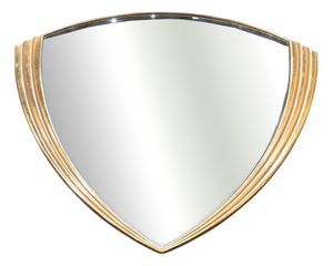 Large Hollywood Regency Belgian Design Brass Mirror, 1970s