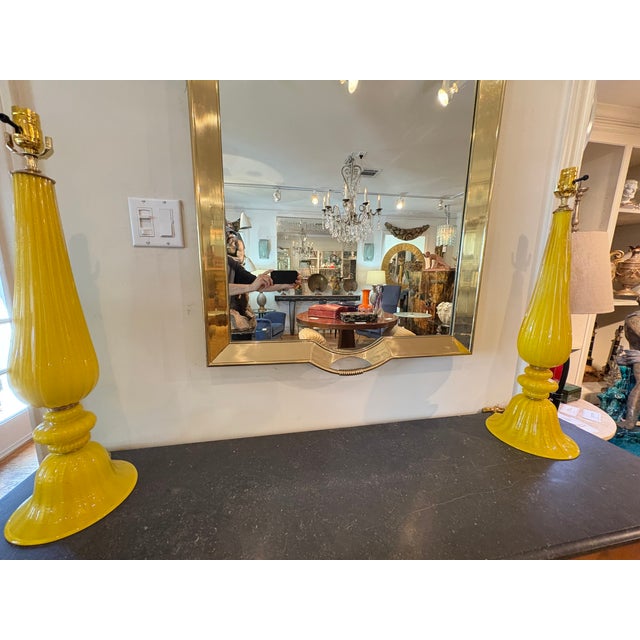 Metal 1970s Italian Modern Brass Tray Mirror For Sale - Image 7 of 8