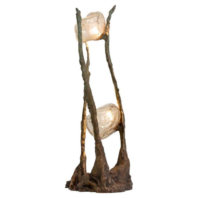 Posidoni Bronze and Handblown Glass Table Lamp by Emilie Lemardeley For Sale - Image 16 of 16