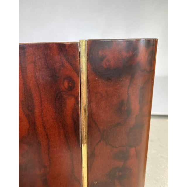 Brown Dry Bar in Walnut Root and Brass with Mirrored Top, Italy, 1970 For Sale - Image 8 of 18