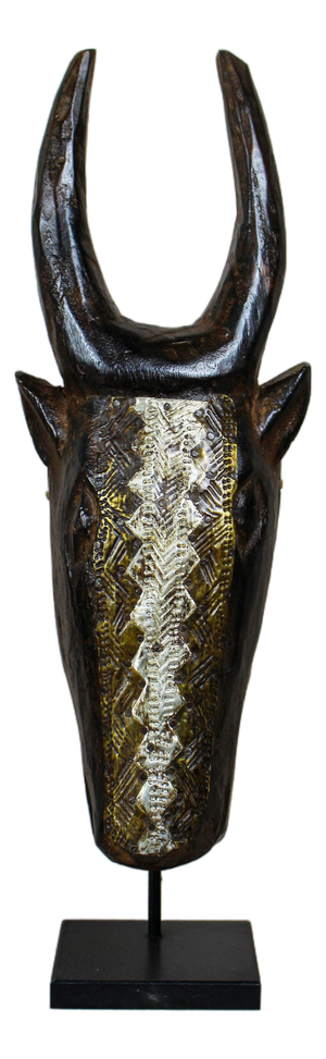 Mali Bull Mask with Repoussé Metal Work