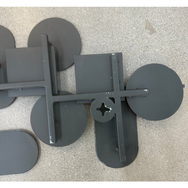 Mid Century Metal Wall Art Patina Geometry Vintage For Sale - Image 13 of 18