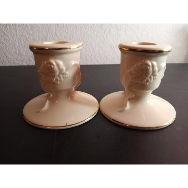 These are vintage Lenox Ivory Fine Porcelain 3" Candle Holders Set of 2. Procured at auction BOX 24