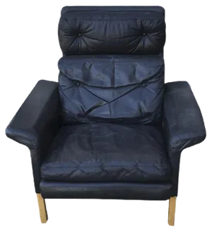 Mid-Century Black Leather Highback Lounge Chair by Hans Olsen for CS Mobelfabrik, 1960s