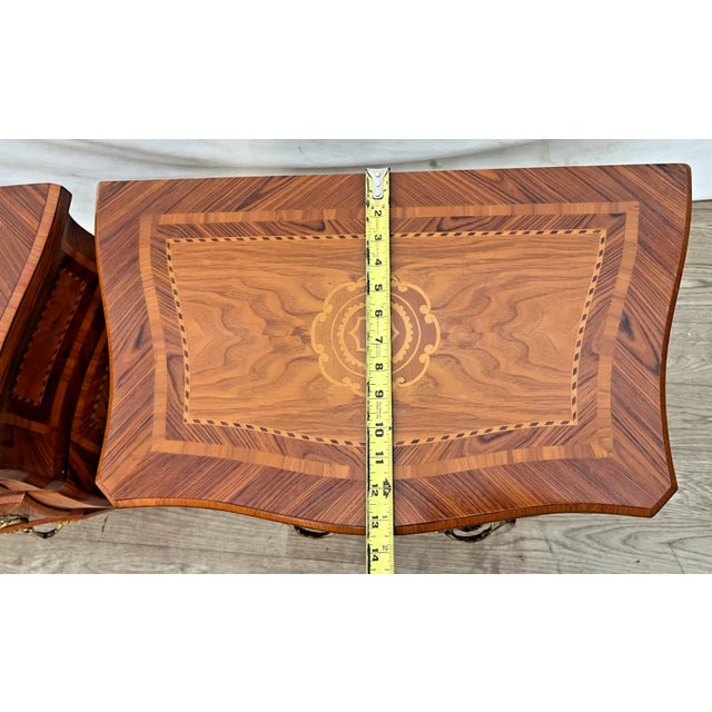 Vintage Italian Baroque Style Bombé Nightstands, Petite Commodes by Marconi Arte, Pair For Sale - Image 10 of 13