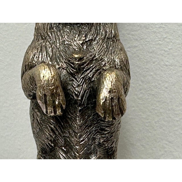 Rare Early 20th Century Asprey London Bronze Begging Scottie Dog Car Radiator Mascot For Sale - Image 12 of 18