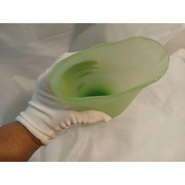 2000 - 2009 Up for Sale Is an Exceptional Piece of American Glass History. Handblown Amoebe Seafoam Green Art Glass From Michael Davis. For Sale - Image 5 of 10
