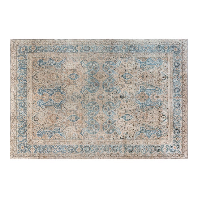 Authentic 1900s Persian Tabriz Handmade Wool Rug For Sale