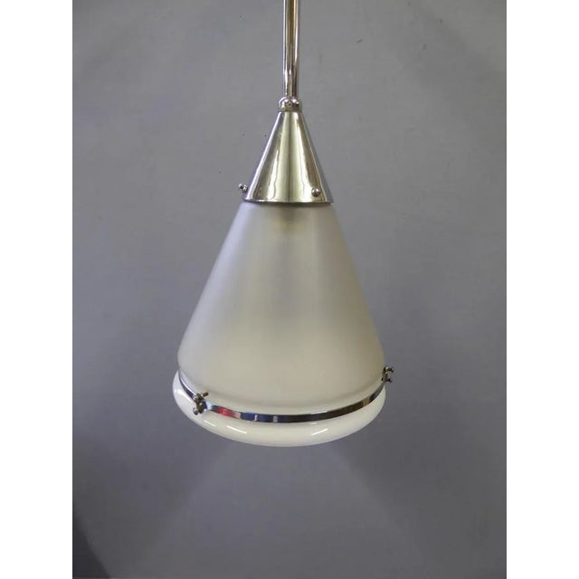Chromed Conical Ceiling Lamp by Peter Behrens for Siemens, 1919 For Sale - Image 6 of 10